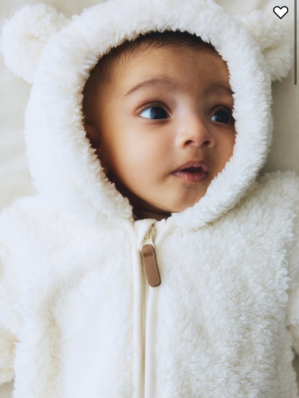 H&M Pink Baby Sherpa One-Piece Bear Ears Hooded Romper | 6M | - Picture 6 of 11